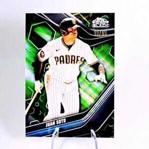2023 Topps Chrome Black Juan Soto 64 Green Wave Refractor /99 New York Mets